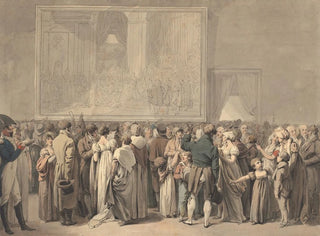 The Audience in the Louvre Salon Admiring the Painting of the Coronation - Louis Léopold Boilly — artwork view