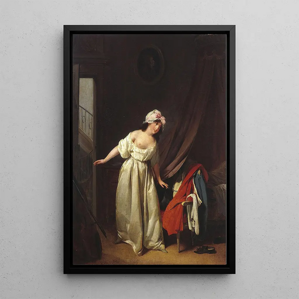 The Gentle Awakening - Louis Léopold Boilly — framed artwork on a wall