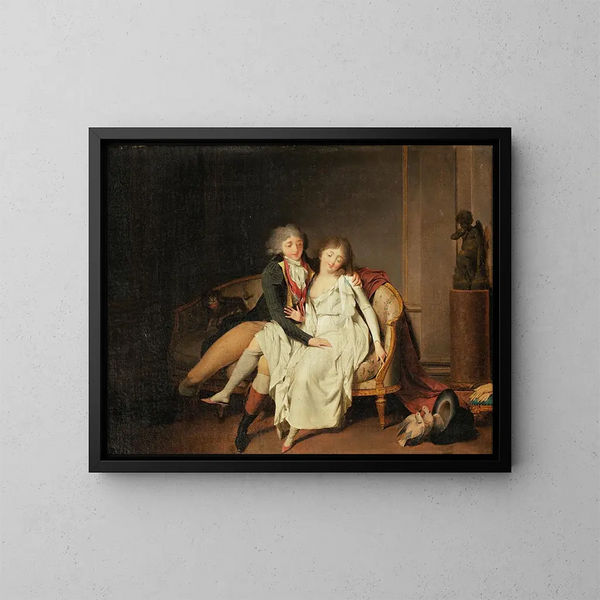 The Lesson of Marital Union - Louis Léopold Boilly — framed artwork on a wall