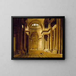 Interior view painting of the Pantheon - Louis Léopold Boilly — framed artwork on a wall