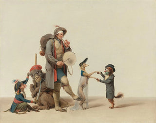 La pièce curieuse: un dresseur d'animaux avec des chiens dansants, un ours et un singe - Louis Léopold Boilly — artwork view