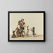 La pièce curieuse: un dresseur d'animaux avec des chiens dansants, un ours et un singe - Louis Léopold Boilly — framed artwork on a wall