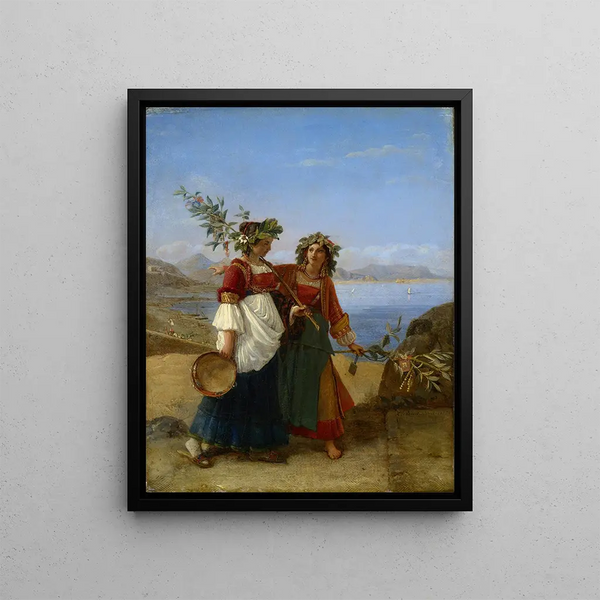 Dies palmarum Two Neapolitan girls returning from the feast - Louis Léopold Robert — framed artwork on a wall