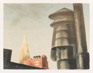 Roof and Sky - Louis Lozowick — artwork view