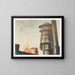 Roof and Sky - Louis Lozowick — framed artwork on a wall