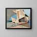 Figures et ancre marine - Louis Marcoussis — framed artwork on a wall