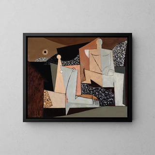 Figures sur une plage - Louis Marcoussis — framed artwork on a wall