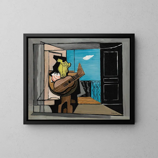 Interior with Balcony - Louis Marcoussis — framed artwork on a wall