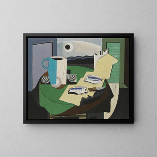 Nature morte aux poissons or Hyres II - Louis Marcoussis — framed artwork on a wall