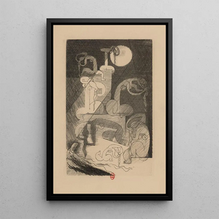 Night Rhine Painting - Louis Marcoussis — framed artwork on a wall