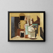 Personnage assis à une table ronde - Louis Marcoussis — framed artwork on a wall