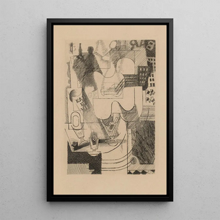 Poème lu au mariage d'André Salmon - Louis Marcoussis — framed artwork on a wall