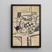 Still life with chessboard - Louis Marcoussis — framed artwork on a wall