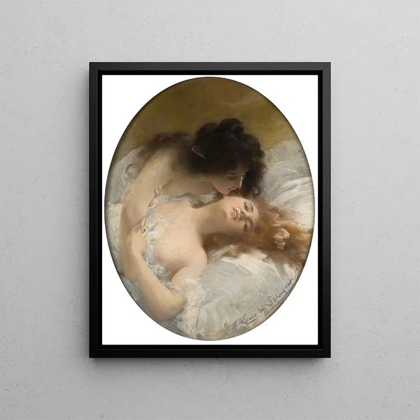 Lesbiennes - Louis Marie de Schryver — framed artwork on a wall