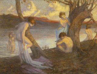 Bathers by a riverbank - Louis Marie Henri Raoul Prat — artwork view