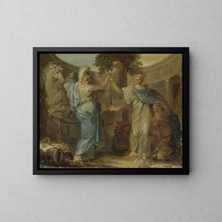 Allégorie de la Suède, de la Finlande et de Mars, le dieu de la guerre - Louis Masreliez — framed artwork on a wall