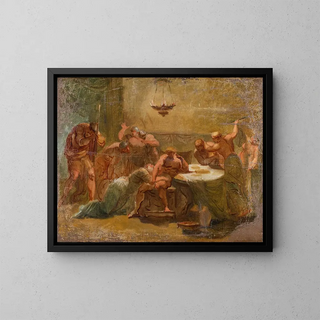 Priam devant Achille - Louis Masreliez — framed artwork on a wall
