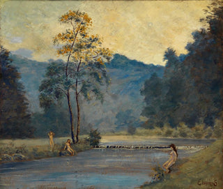 Three Girls and a River - Louis Michel Eilshemius — artwork view