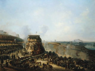 Napoleon III and Empress Eugénie visiting the construction site of the sanitation works on the Chaillot hill - Louis Moullin — artwork view