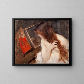 Woman at her toilette - Louis Picard — framed artwork on a wall