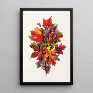 Autumn Leaves - Louis Prang — framed artwork on a wall