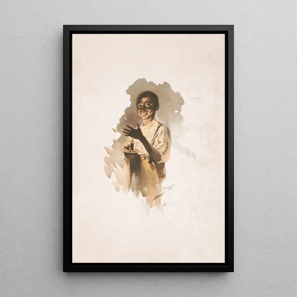 À la lumière des bougies - Louis Prang — framed artwork on a wall