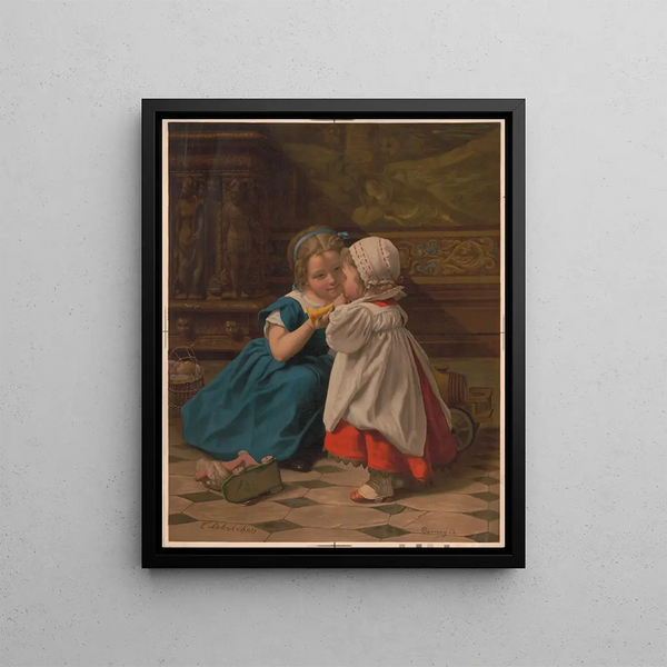 First Music Lesson - Louis Prang — framed artwork on a wall