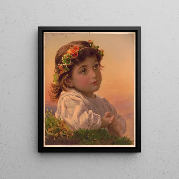 Idoles de notre maison n° 2 Dreaming Daisy - Louis Prang — framed artwork on a wall