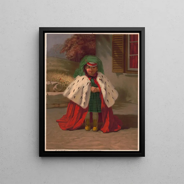 Playing Mother - Louis Prang — framed artwork on a wall