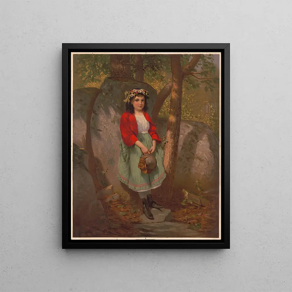 Les fleurs dans ses cheveux - Louis Prang — framed artwork on a wall