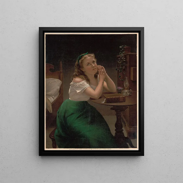 The prayer of young girls - Louis Prang — framed artwork on a wall