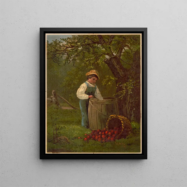 Under the Apple Tree - Louis Prang — framed artwork on a wall