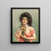 Woman with Lily - Louis Prang — framed artwork on a wall