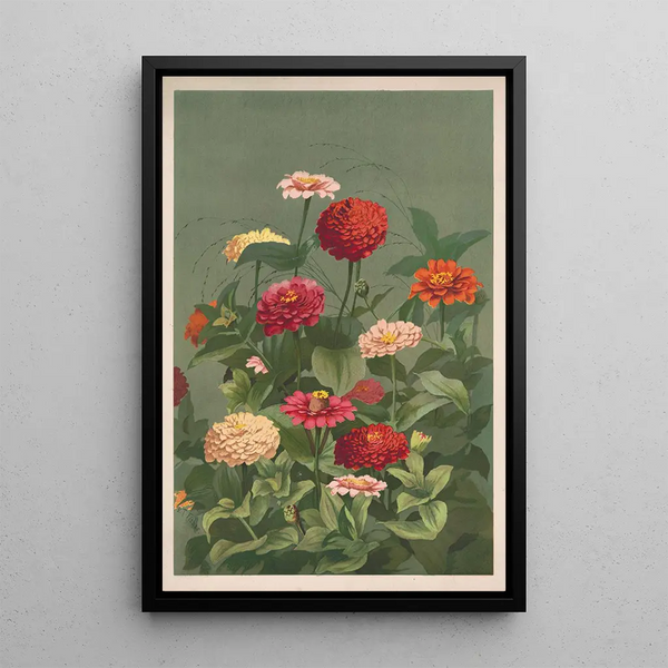 Flower Painting - Louis Prang Co — framed artwork on a wall