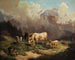 Bétail en haute montagne près de l'abreuvoir - Louis Reinhardt — artwork view
