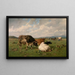 Livestock in the Meadow - Louis Robbe — framed artwork on a wall