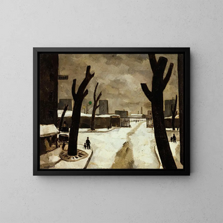 Snow at the Poterne of the Plain - Louis Robert Antral — framed artwork on a wall