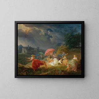 The Fire at the Gunpowder - Louis Rolland Trinquesse — framed artwork on a wall