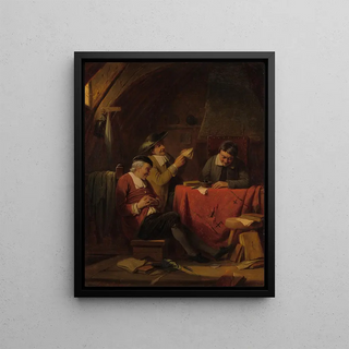 Louis Somers - Een interieur met een vrolijk gezelschap.webp
