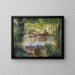 Boat with Oars by the Riverbank - Louis Uhl — framed artwork on a wall
