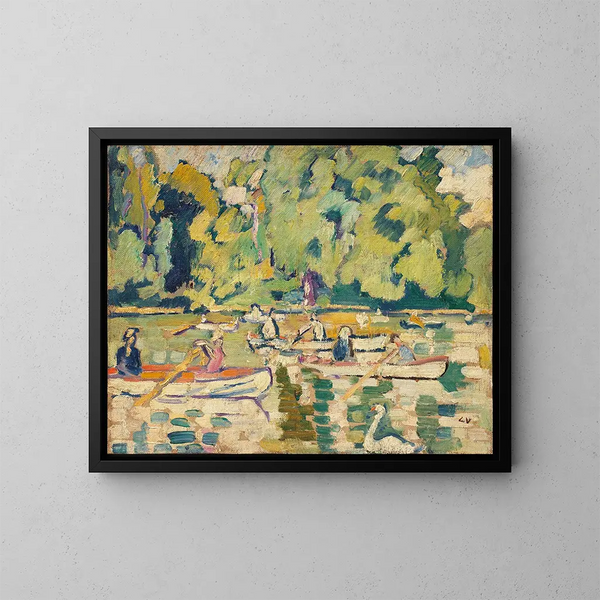 Boats in the Bois de Boulogne - Louis Valtat — framed artwork on a wall