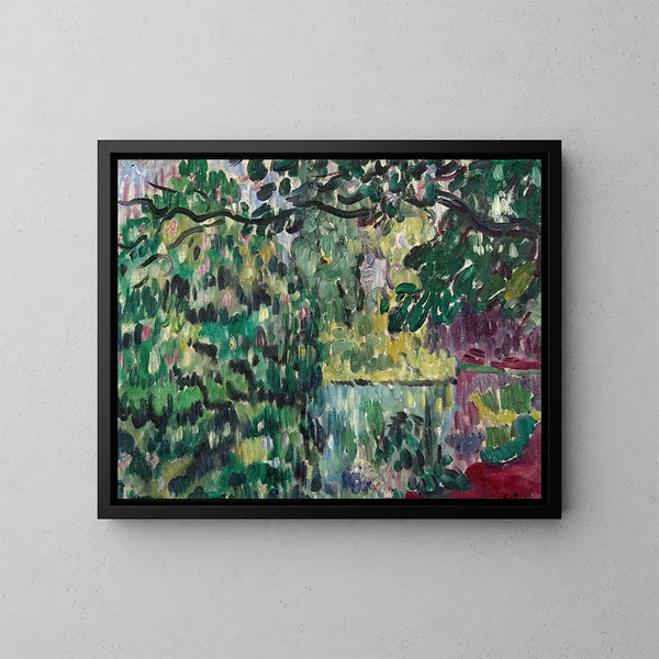 Riverbank with Trees - Louis Valtat — framed artwork on a wall