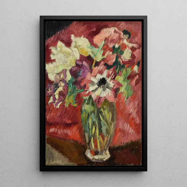 Bouquet au vase de cristal - Louis Valtat — framed artwork on a wall