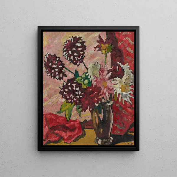 Bouquet of Dahlias - Louis Valtat — framed artwork on a wall