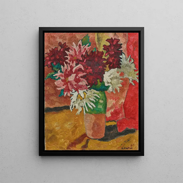 Bouquet de dalhias - Louis Valtat — framed artwork on a wall