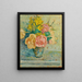 Bouquet of roses and mimosas - Louis Valtat — framed artwork on a wall