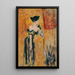 Brune à la robe noire et jaune - Louis Valtat — framed artwork on a wall