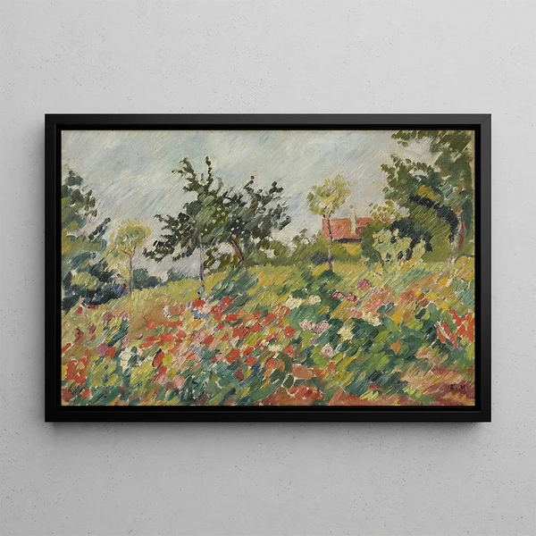 Flowered Field Painting - Louis Valtat — framed artwork on a wall