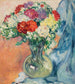 Chrysanthemums with blue drape - Louis Valtat — artwork view