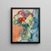 Chrysanthemums with blue drape - Louis Valtat — framed artwork on a wall